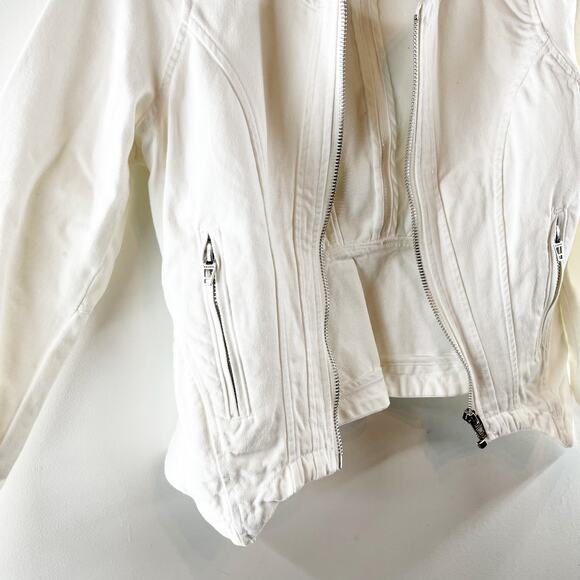 Blank NYC Part Time Lover Jean Cotton Denim Jacket White Small - Picture 8 of 8